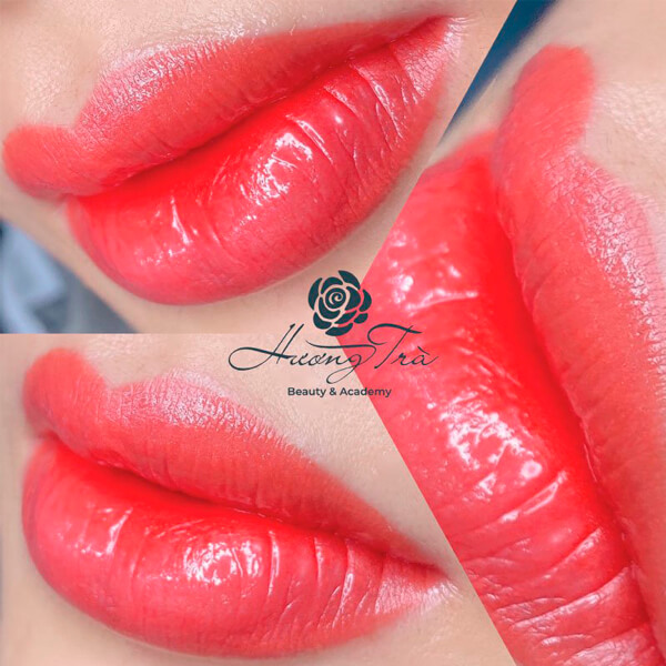 Có nên khử thâm môi và phun môi không? Quy trình khử thâm môi và phun môi như thế nào? 4 Phun môi màu đỏ hồng