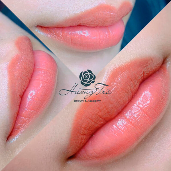 Có nên khử thâm môi và phun môi không? Quy trình khử thâm môi và phun môi như thế nào? 5 Phun môi màu hồng baby